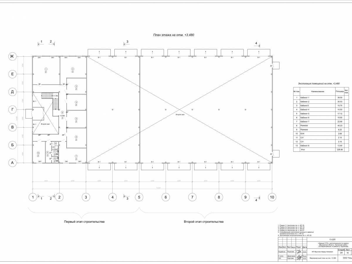 Планировка СТО с АБК из сэндвич-панелей -  фото 4