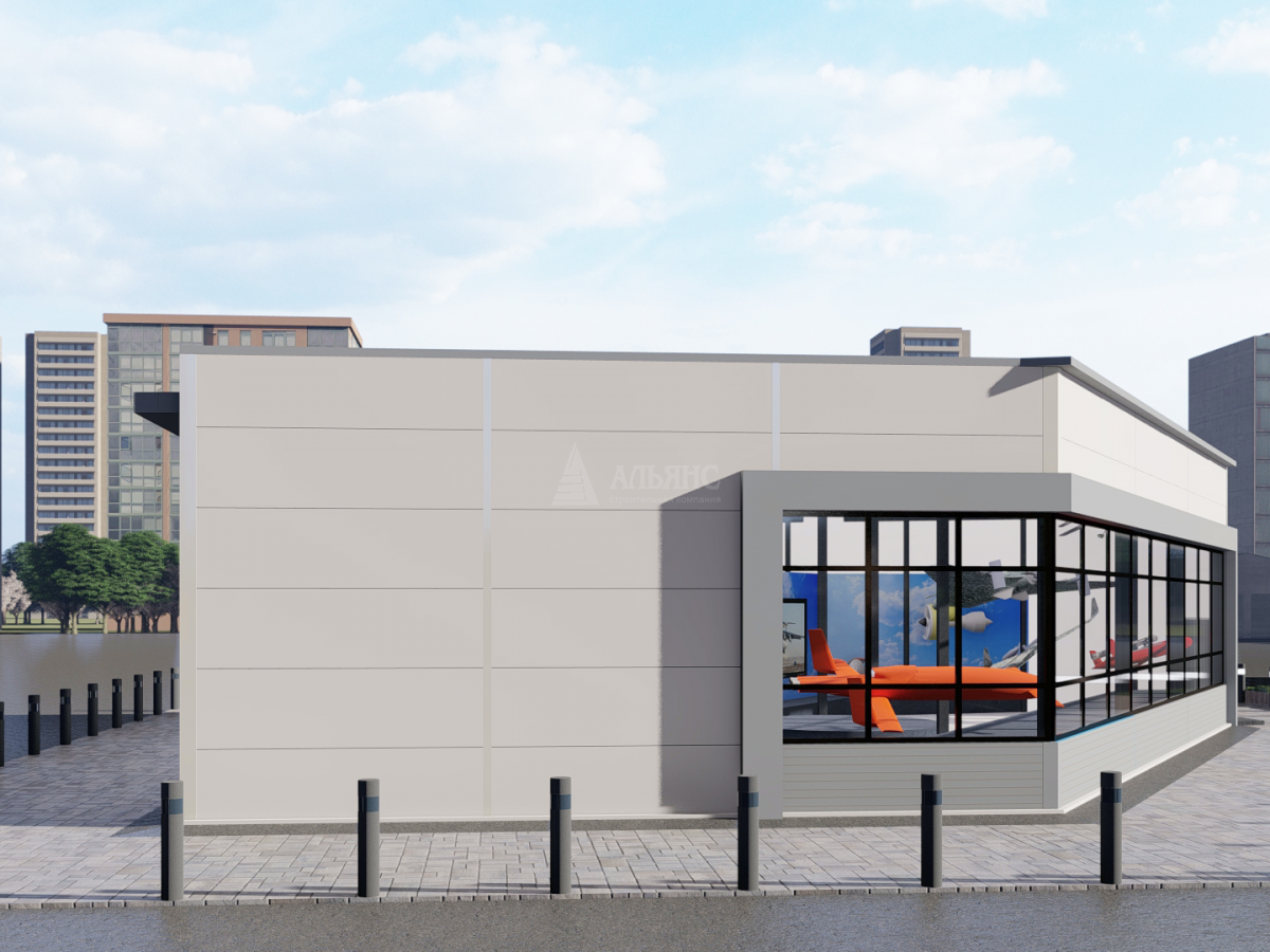 3D визуализация Проект музея из сэндвич-панелей - фото 2