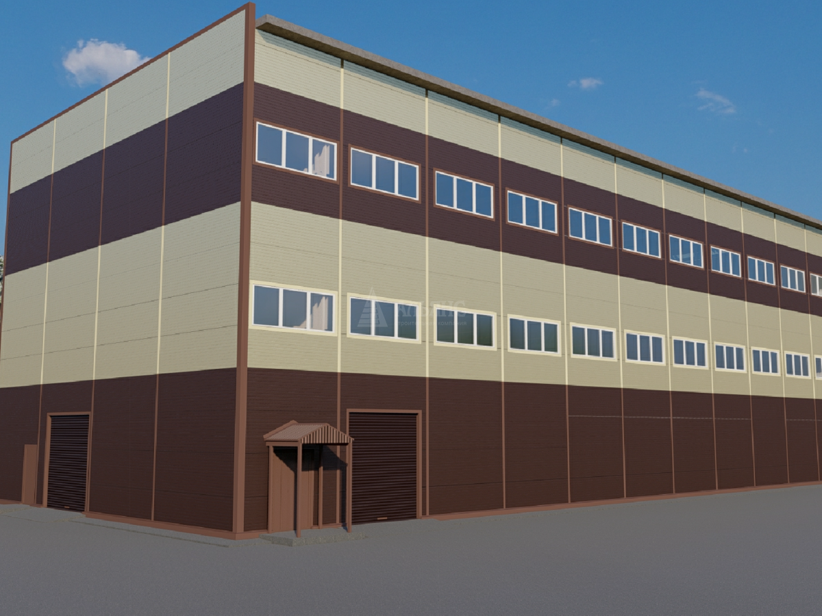 3D визуализация Склад-ангар из сэндвич-панелей - фото 5