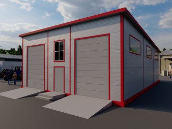 Проект гаража с двумя боксами из сэндвич-панелей