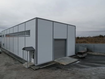 Склад с АБК из сэндвич-панелей 