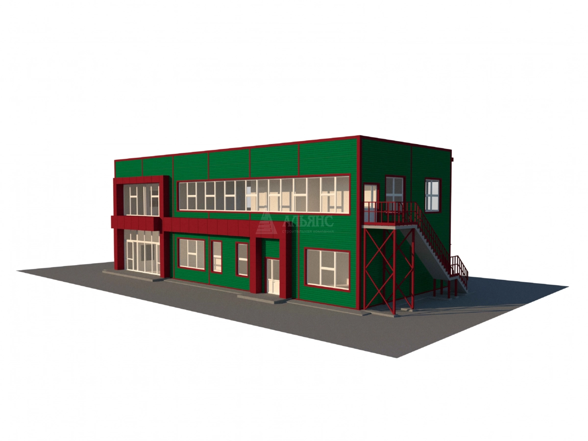 3D визуализация Офис из сэндвич-панелей - фото 9